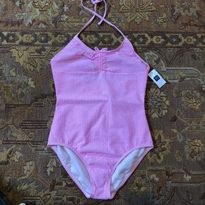 Gap Kids pink/white stripe 1-piece swimsuit, NWT